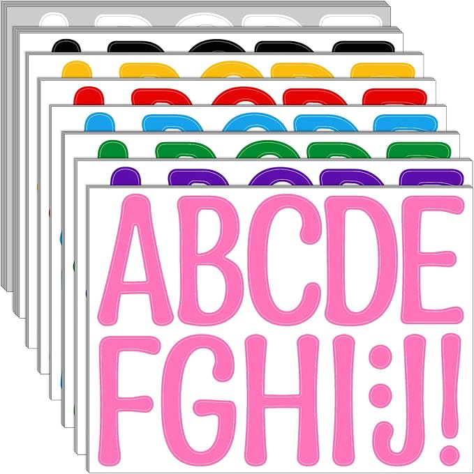 Bemeol 30 Sheets Large Letter Stickers 4 Inch Alphabet Letter Stickers Self by Bemeol