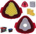 2 Pcs Spin Mop Replacements Scrub Brush and 1 Mop Base with 6 Pcs Scouring Pad Compatible with Cedar EasyWring 1 Tank System，Including 6Pcs Scouring Pad + 12Pcs Heavy Duty Scrub Sponge