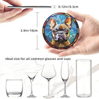 Drink Coaster Set of 6, French Bulldog Dog Mom Lover Gift, Leather Drink - Image 4
