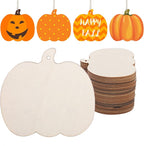 50 PCS Pumpkin Wood Cutouts Unfinished Fall Wooden Cutouts Blank Pumpkin Wood by peonyman