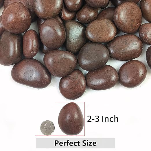YISZM 20lbs Red River Rocks for Landscaping, 2-3 Inch Natural Pebbles for - Image 2