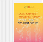 HTVRONT Iron on Transfer Paper for Light T Shirts -10 Pack 11x17" Heat Transfer by HTVRONT
