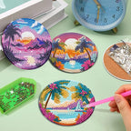 EWJRNSF 6 PCS Ocean Beach Diamond Art Coasters Kit - Image 5