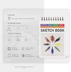 BEECHMORE BOOKS 5.6"x8.5" Spiral Sketchbook – 140 GSM Acid-Free Paper, 100 - Image 2
