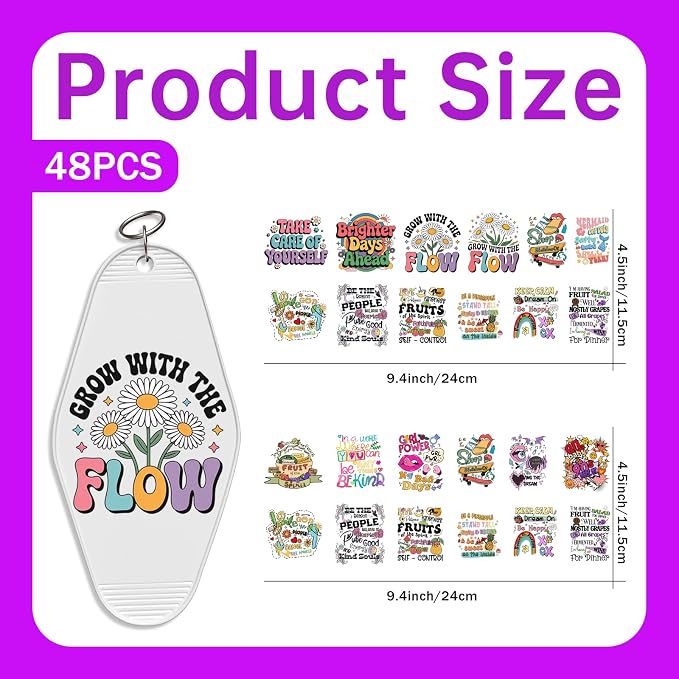 48PCS UV DTF Stickers Positive Quotes Sticker - Image 2