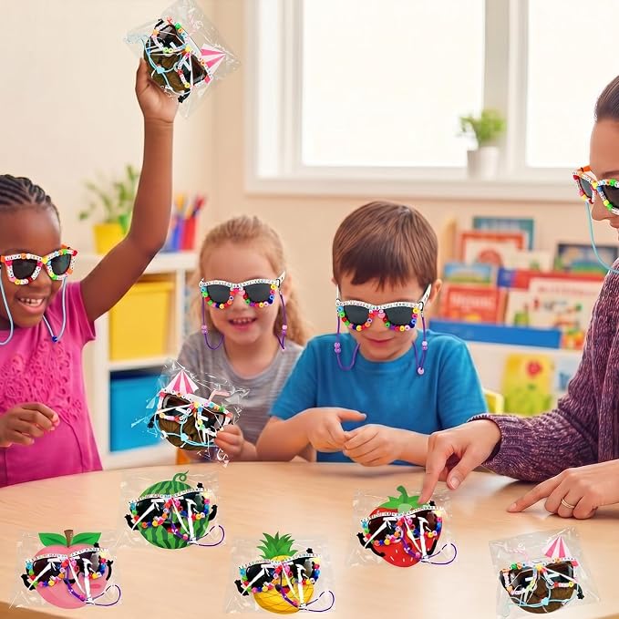 Cinrobiye 24 Set DIY Sunglasses Kit, Color Your Own Sunglasses Craft Activity - Image 4