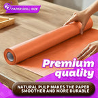 PerkHomy OrangeRed Kraft Paper Roll 17.5" x 760" - Image 3