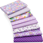 Aubliss 8pcs Fat Quarter Fabric Bundles Quilting Cotton Craft Fabric Pre-Cut by Aubliss