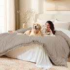 Andency Queen Comforter Set Khaki, 3 Pieces Boho Fall Tassel Lightweight - Image 4