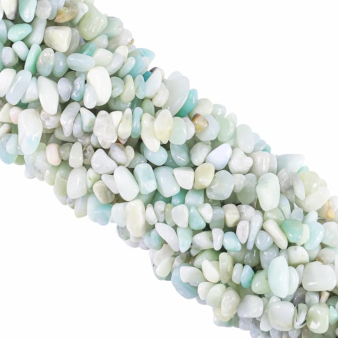 260pcs Natural Amazonite Crystal Beads Chips 5mm to 8mm Irregular Gemstone Beads by Ouubuuy