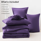 Love's cabin Queen Comforter Set Dark Purple, 7 Pieces Queen Bed in a Bag - Image 8