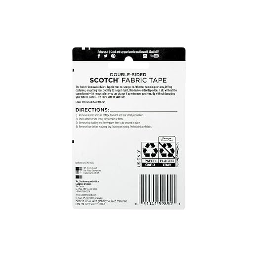 Scotch Removable Fabric Tape, 3/4 in x 180 in, Removable and Double Sided - Image 13