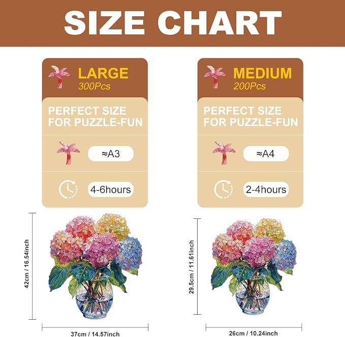300 Pieces Flowers Wooden Puzzles - Image 4