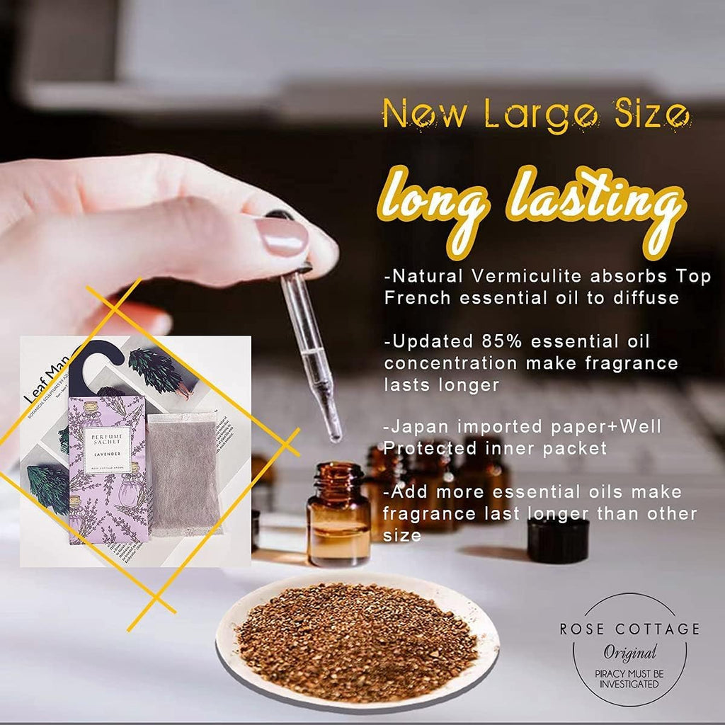 ROSE COTTAGE Large 12 Packs Sandalwood Hanging Closet Deodorizer Air Freshener Long Lasting Scented Sachets Smell Goods for House