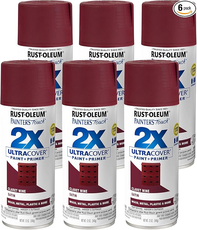 Rust-Oleum 334062-6PK Painter's Touch 2X Ultra Cover Spray Paint, 12 oz by Rust-Oleum