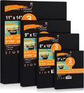 CONDA Black Canvas Board for Painting, 12 Pack Multi Size 11x14, 100% Cotton by CONDA