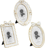 Vicenpal 3 Pcs Tiny Picture Ornate Frames 4 x 6 Inch Small Vintage Oval Picture by Vicenpal