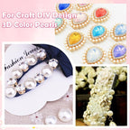 9000Pcs 3-8mm Pink Yellow Orange Flatback Pearls - Image 6