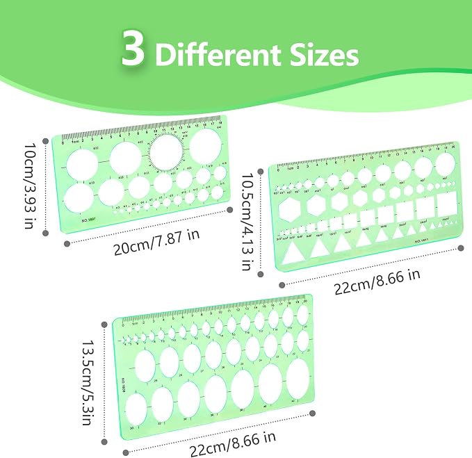 3PCS Circle Template，Plastic Circle Stencils, Geometric Circle Template - Image 2