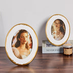 4x6 Oval Picture Frame, Ornate Photo Frame White & Gold, Hand-Crafted Resin - Image 8