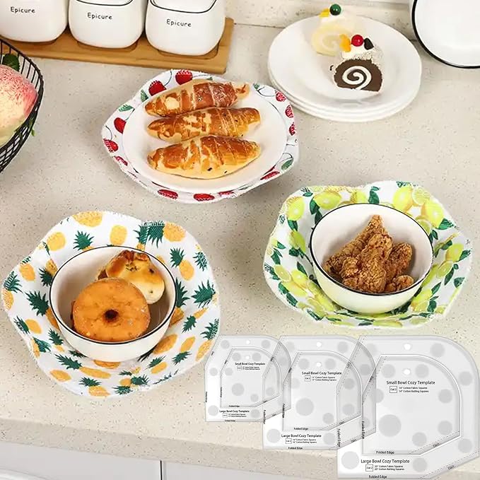 Bowl Cozy Template Cutting Ruler Set 3 Sizes Acrylic | Sewing Patterns - Image 5