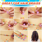 IOOLEEM 4000pcs Black Glitter Pony Beads, Beads - Image 3