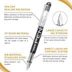 EYEYE Fountain Pens for Writing, 5 Black 4 Blue Disposable Fountain Pens - Image 3