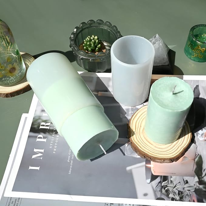 Cylinder Molds for Candle Making, 4 Inch and 3.5 Inch Silicone Candle Molds | - Image 7