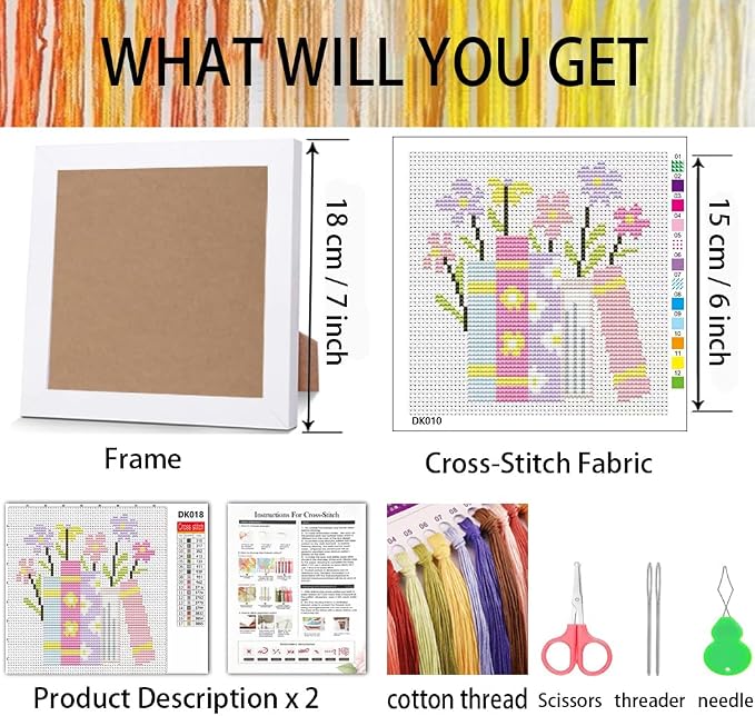 Tiwabb Book Cross Stitch Kits for Adults Beginners, Flowers Cross Stitch Kits - Image 4