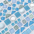 LITMIND 1.1 LB Baby Blue Irregular Mosaic Glass Tiles - Image 2