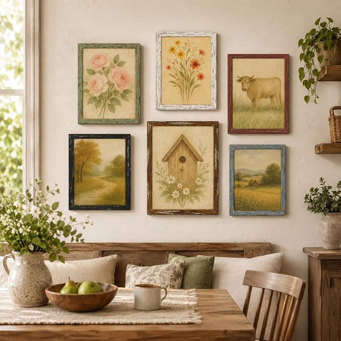 puthiac 4x6 Rustic Farmhouse Picture Frame, Distressed White, 1 Pack | - Image 7