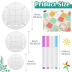 7 Pcs Quilt Circle Template Fabric Marking Pens Set Including Round Acrylic - Image 2