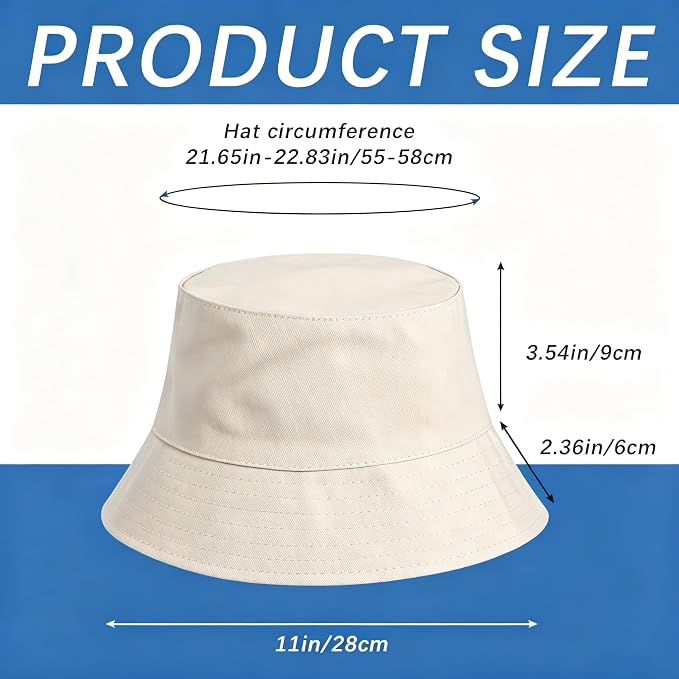 Bucket Hats Bulk Solid Color DIY Blank Hat Bucket Hats - Image 3