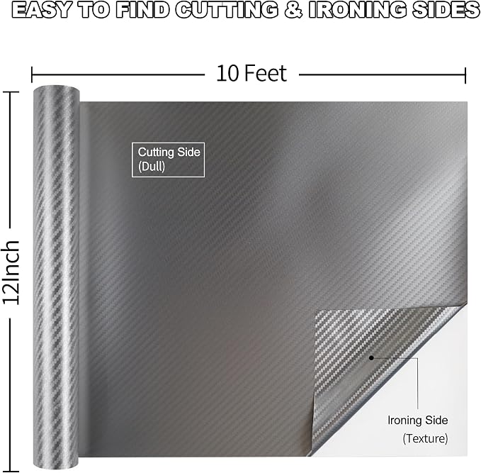 guangyintong Heat Transfer Vinyl Carbon Silver HTV Rolls, HTV Vinyl - Image 5