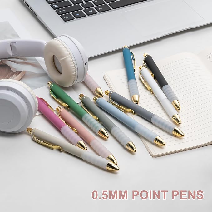 Linbsunne Gel Pens Black Ink Pen 0.5mm fine Point Pens Smooth Writing - Image 4