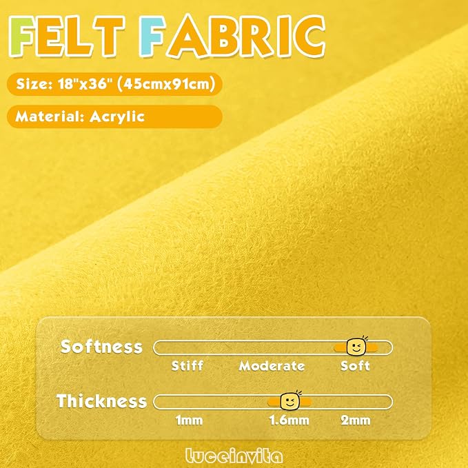 Sunflower 18" X 36" Felt Fabric Sheet - Image 2