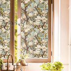 White Magnolia Floral Tree Light Blule Window Films Decorative Double-Side by Unknown