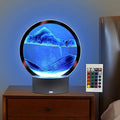 rysnwsu Moving Sand Art Picture Round Glass 3D Deep Sea Sandscape in Motion by rysnwsu