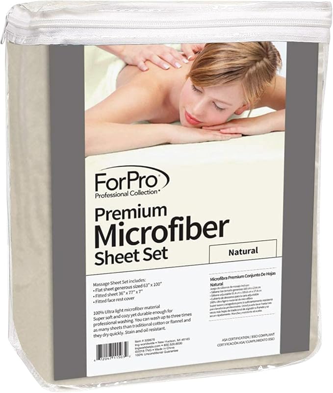 ForPro Professional Collection Premium Microfiber 3-Piece Massage Sheet Set - Image 3