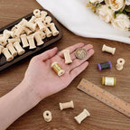 PH PandaHall 100pcs Natural Wood Spool, Unfinished Wooden Empty Thread Spool - Image 3