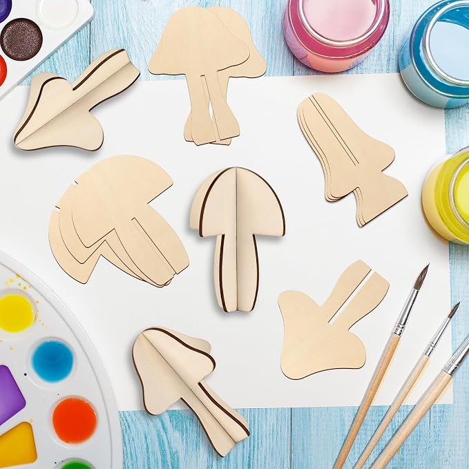 COCHIE DIY 3D Wood Crafts to Paint, Paintable Unfinished Wooden Slices - Image 7