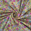 E-Tailor® Indian Ethnic 100% Cotton Voile Running Hand Block Print Natural by E-Tailor