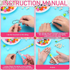 Landical 342 Pcs DIY Bead Keychain Kit Colorful Silicone Bead Personalized - Image 2
