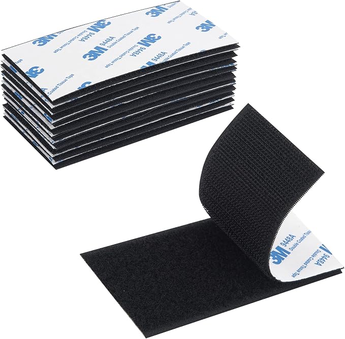 Hook and Loop Tape 2in x 4in 10 Pairs, Slef Adhesive Interlocking Strip by Doublesidedtape