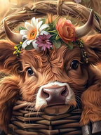 Mosaflare 5D Diamond Art Kits for Adults, Highland Cow Diamond Painting for by Mosaflare