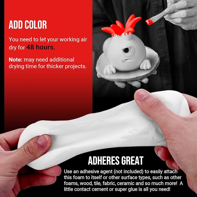 CALPALMY Moldable Foam Clay - 300g High Density Air Dry Clay - Image 4