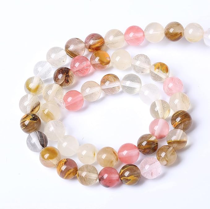 32PCS 12mm Natural Stone Beads Watermelon Tourmaline Gemstone Round Loose - Image 5