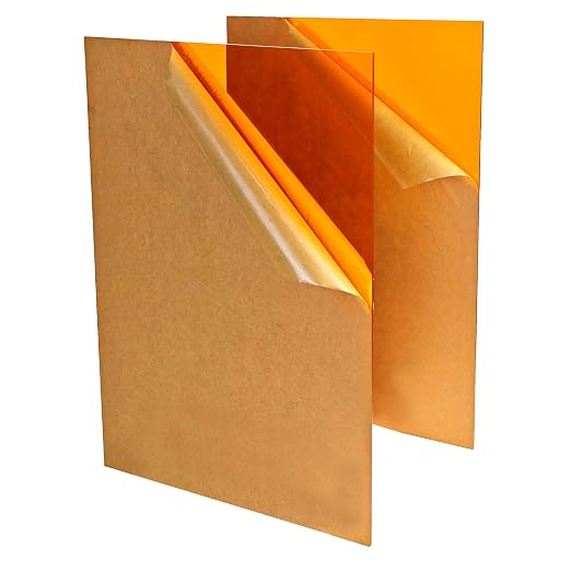 Translucent Orange Acrylic Sheets 8*12 inch 1/8" Thick Red Transparent Cast by ToolinHand