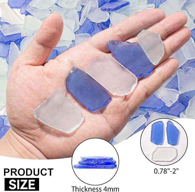 Keedolla Sea Glass for Crafts - 15 OZ Flat Frosted Seaglass Pieces Crushed for - Image 3