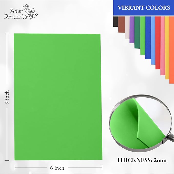 Light Green Eva Foam Sheets, 2mm Thick, 6 x 9 Inch, Handicraft Foam Paper - Image 3
